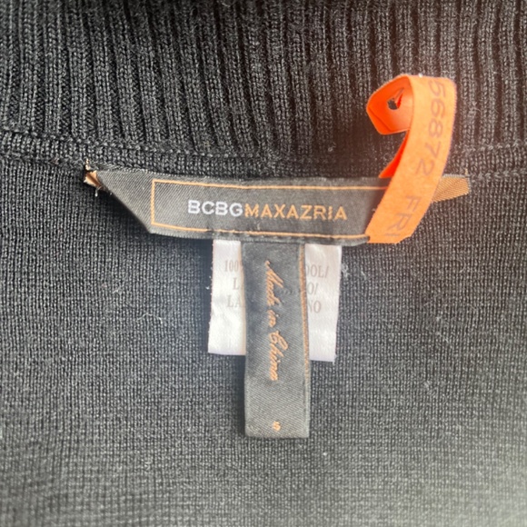 BCBG Maxazria Open Sweater Women Black 100% Merino Wool Belted Kimono Cardigan S - Picture 10 of 11